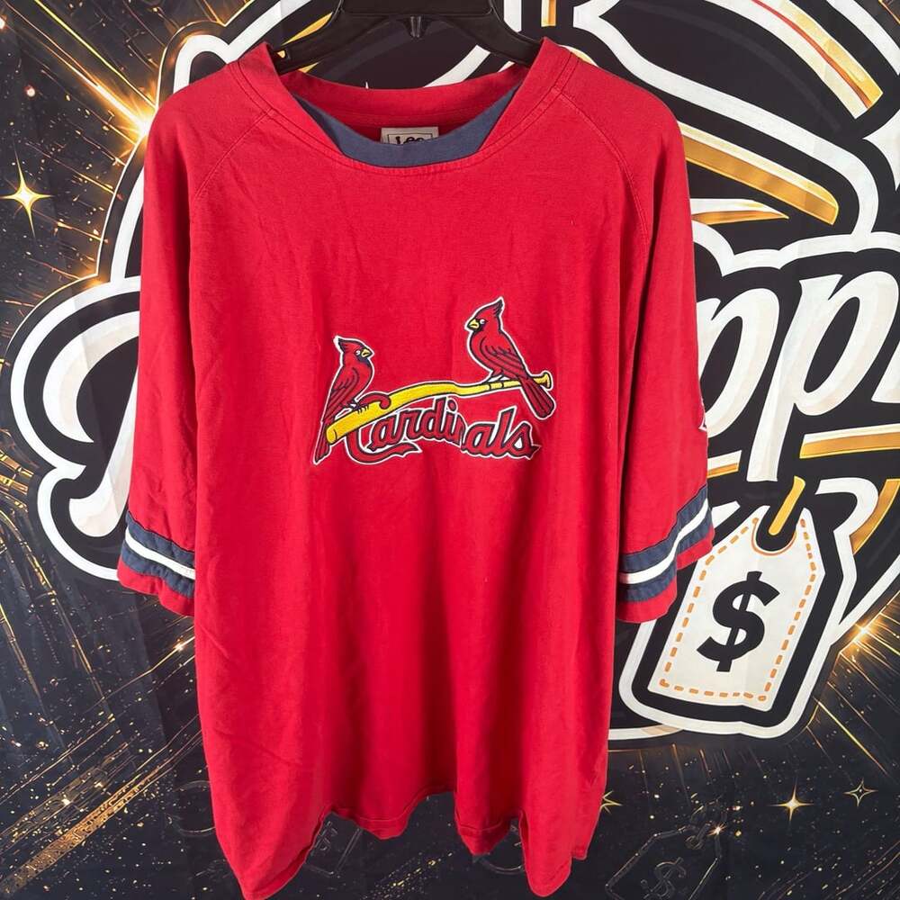 Vintage Lee Sport St. Louis Cardinals Red MLB Baseball T-Shirt Jersey Size 2XL